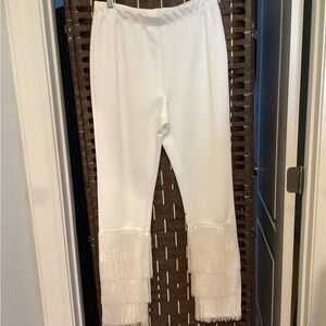 Fringe Hem Leggings/ Straight Leg